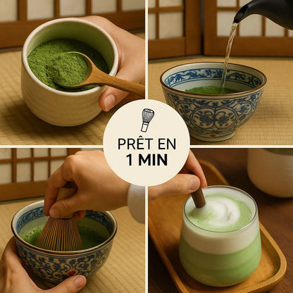 Un matcha facile à préparer, et prêt en 1 minute